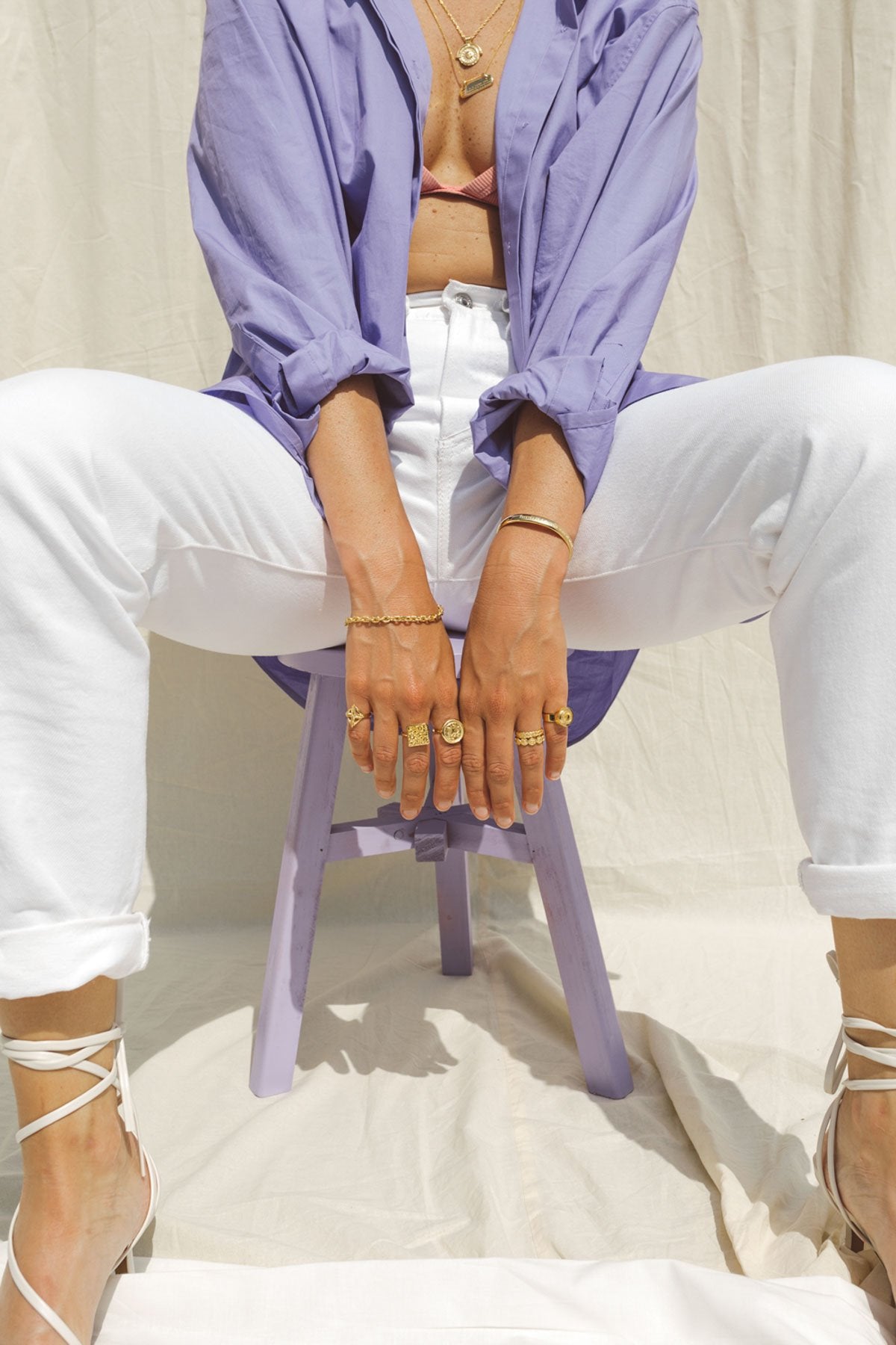 Five strand braided ring gold plated-abc