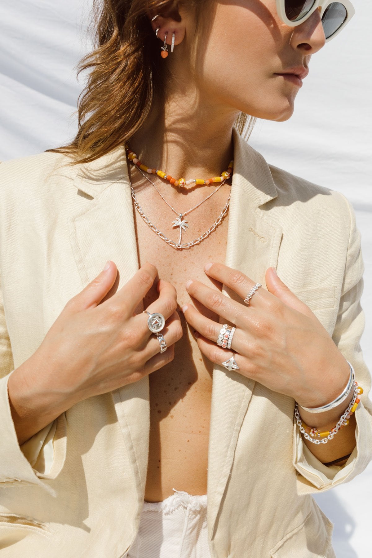 Feeling peachy earring silver-abc