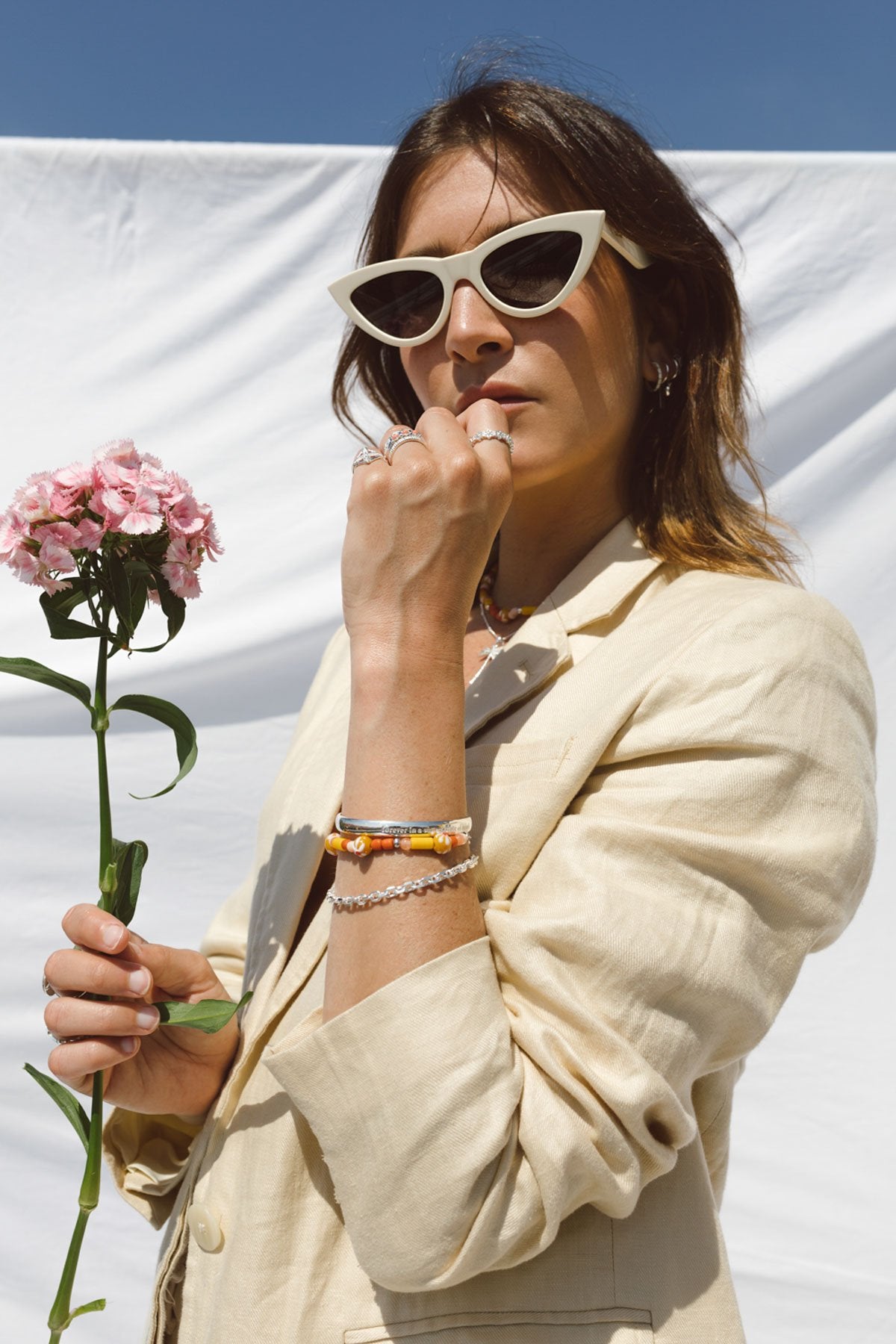 Chunky chain bracelet silver-abc