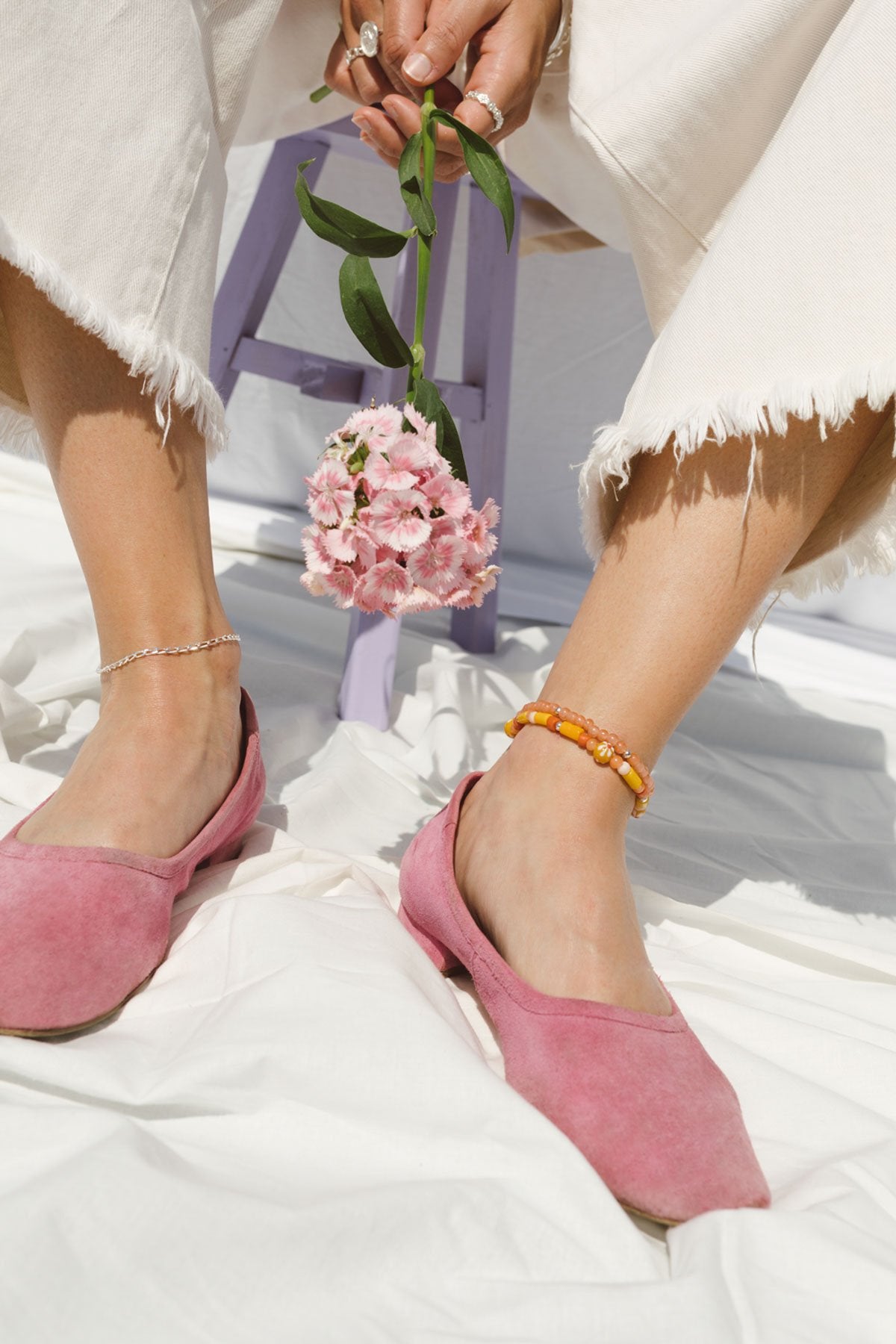 Oval chain anklet silver-abc