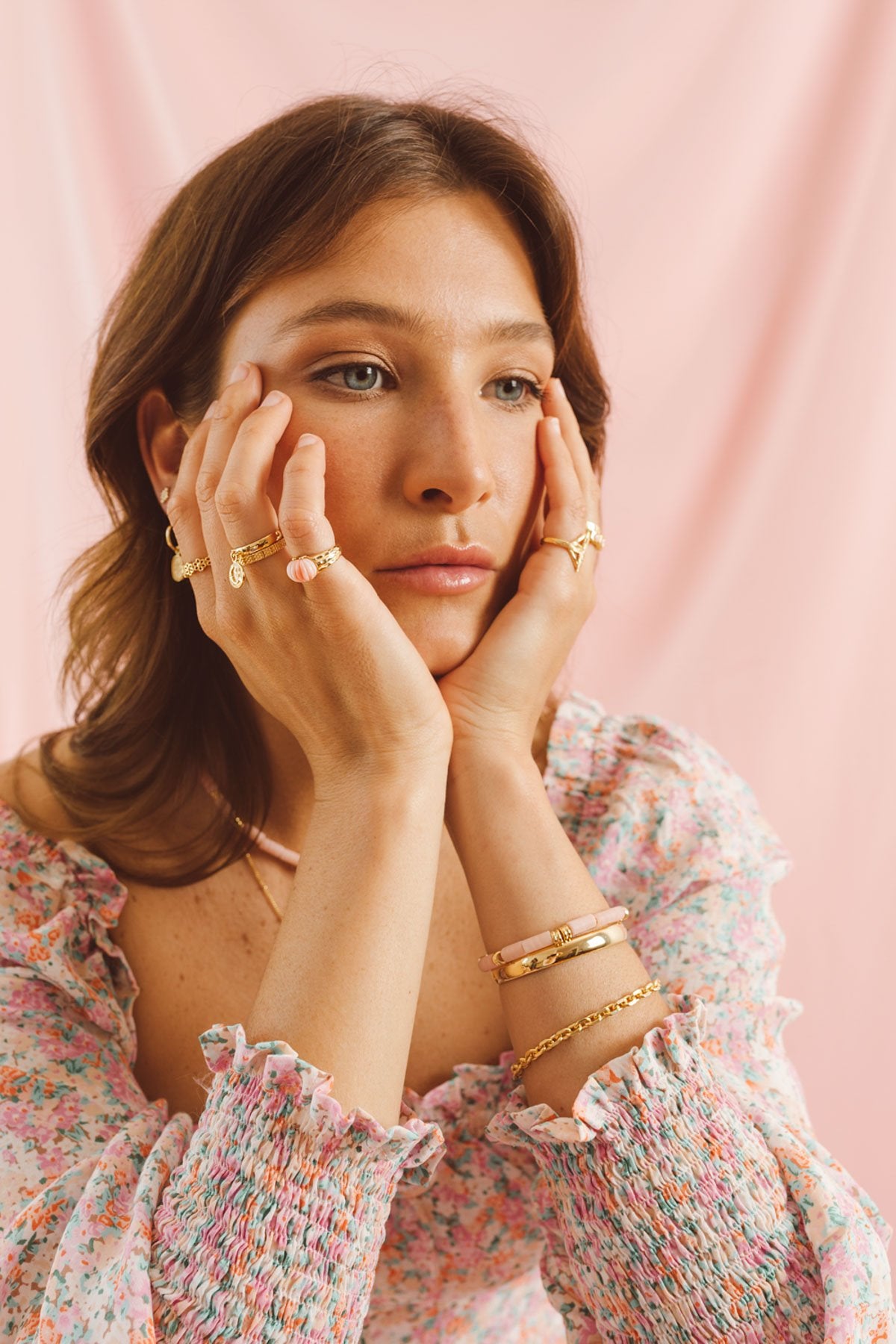 Dreamy shell pinky ring gold plated-abc