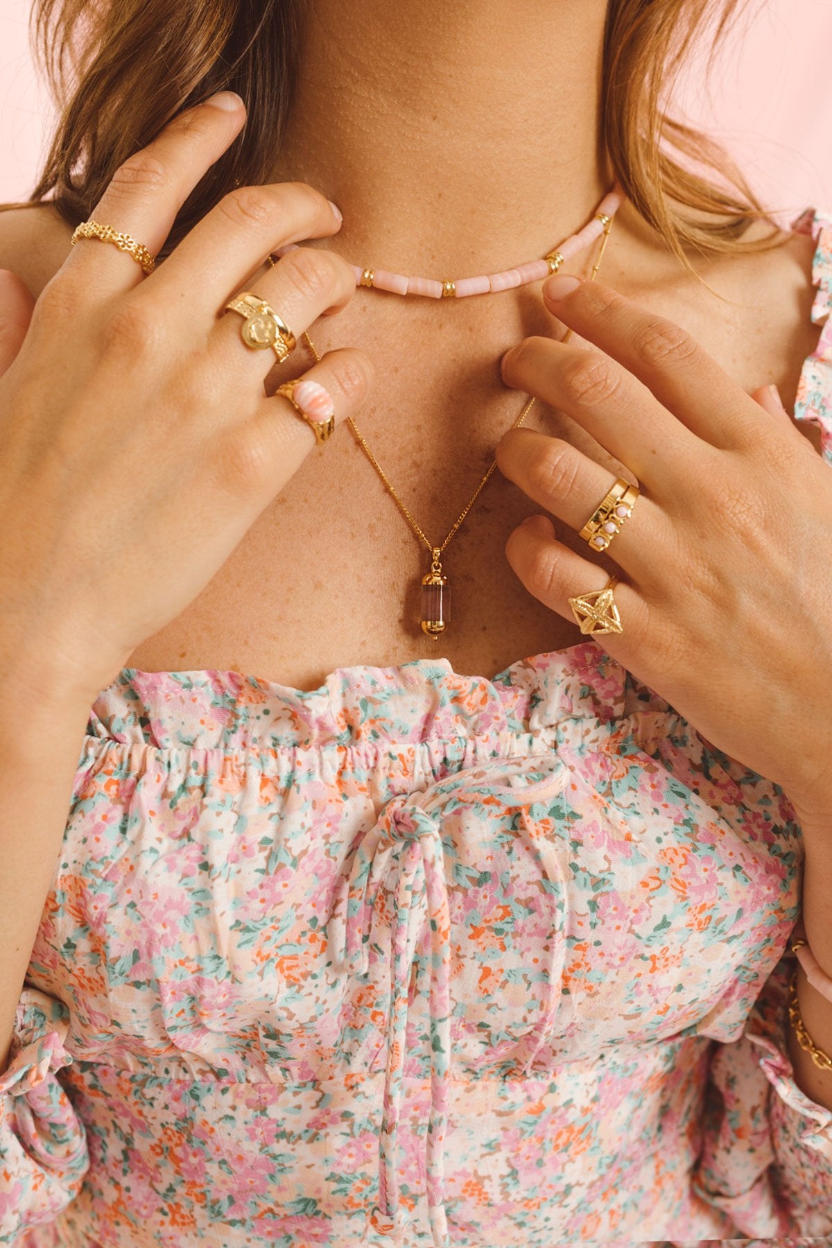 Five ways ring gold plated-abc