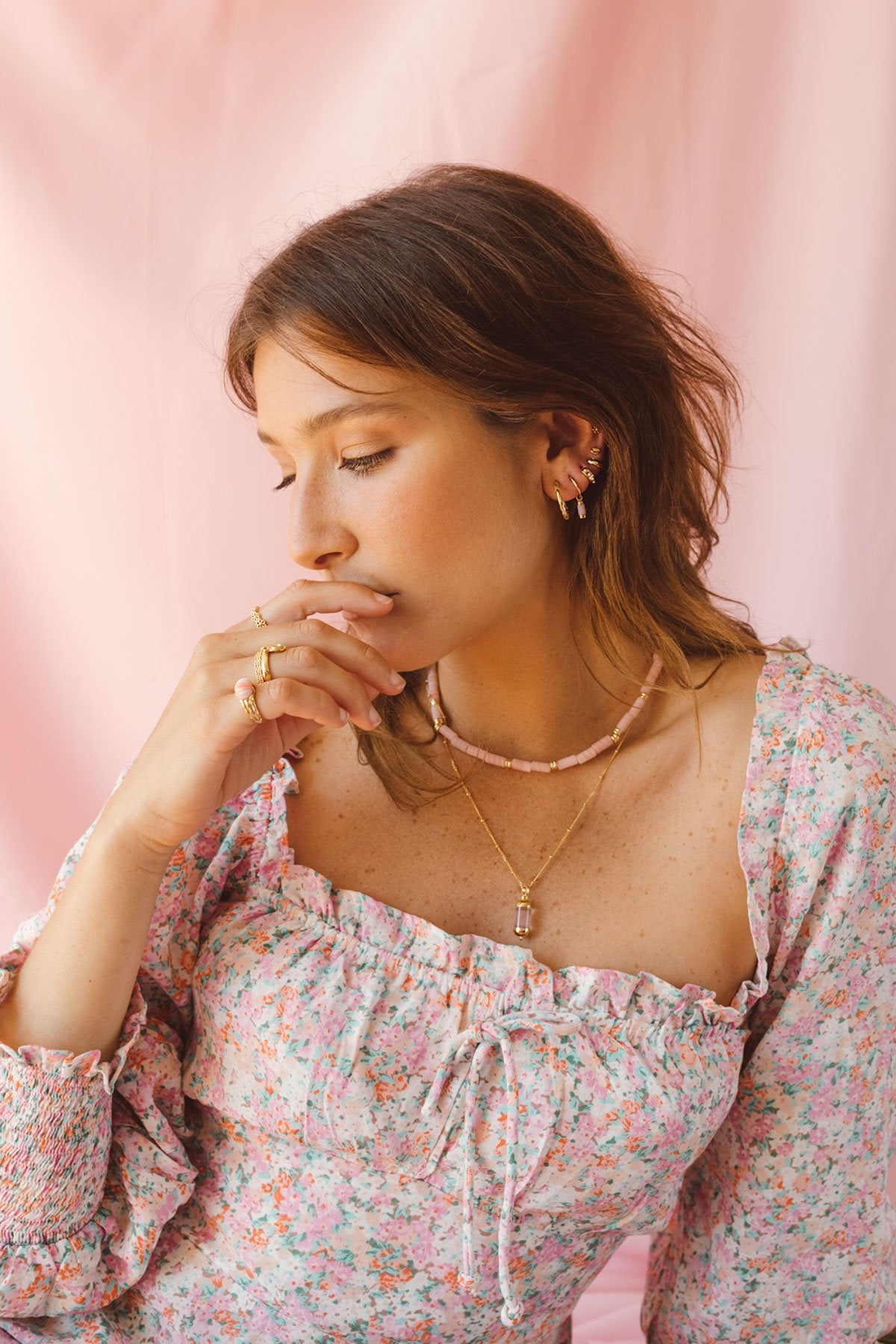 Dreamy shell pinky ring gold plated-abc