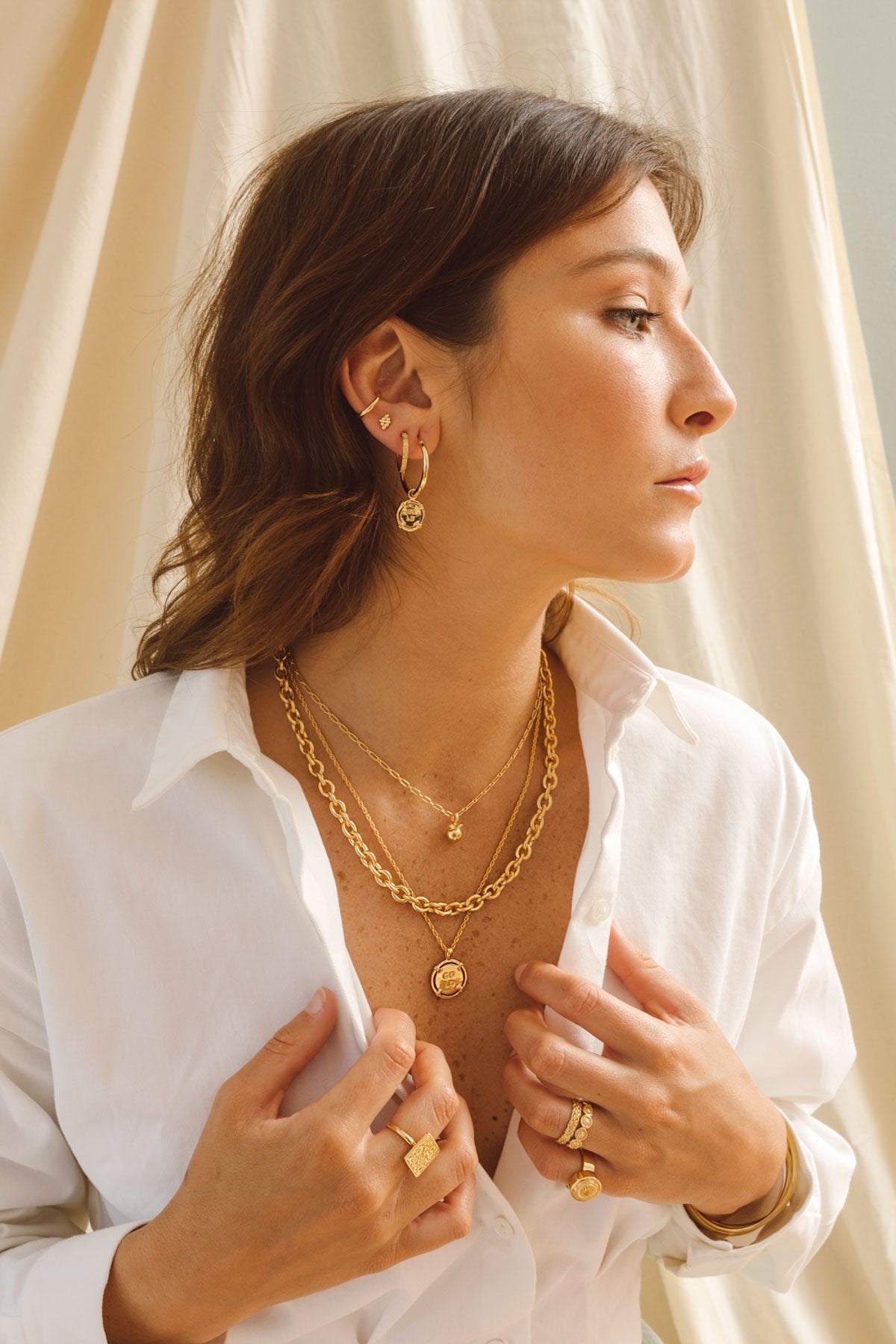 Coin pendant gold plated-abc