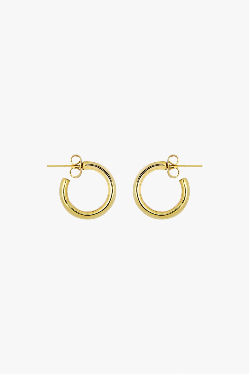 Small hoop earring gold plated (15mm)-Earring-Wildthings_collectables-Gold plated---abc