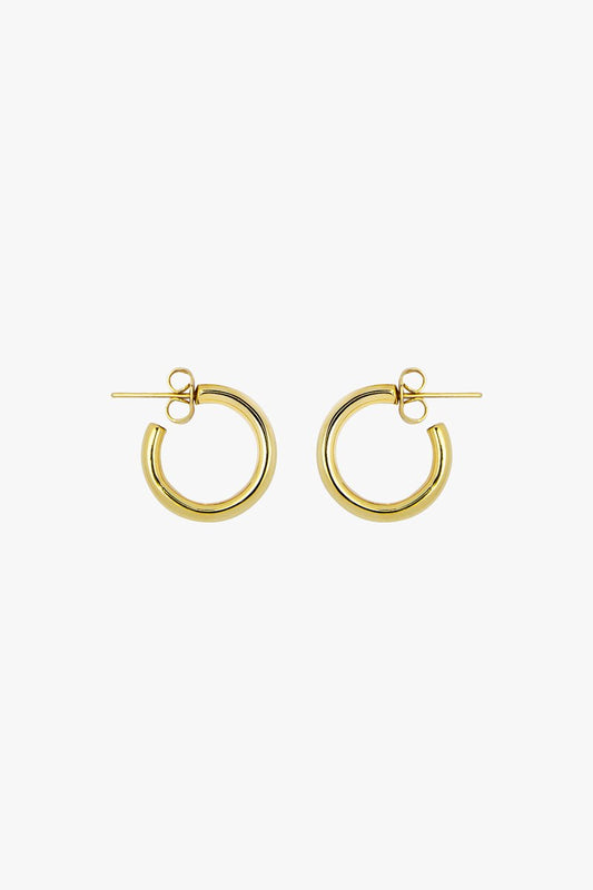 Small hoop earring gold plated (15mm)-Earring-Wildthings_collectables-Gold plated---abc