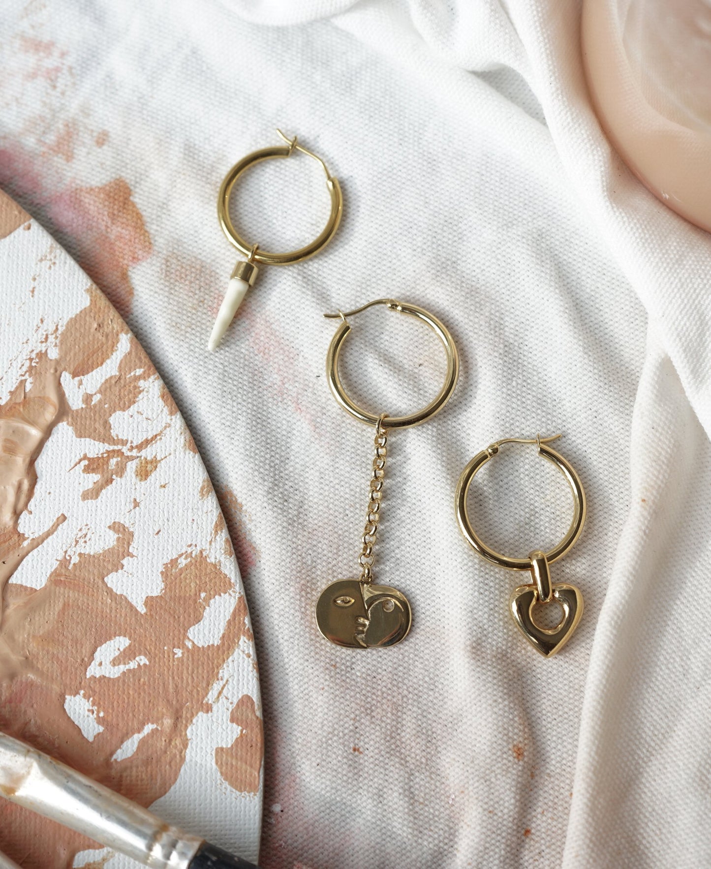 Sculpture earring charm gold plated-Earring-wildthings_collectables-Charm-Gold plated--abc