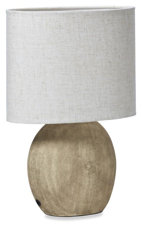 Medium Swirl Ceramic Lamp with Fabric Shade - Terracotta/Natural-abc