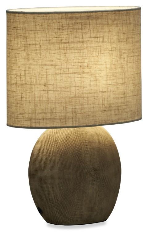 Medium Swirl Ceramic Lamp with Fabric Shade - Terracotta/Natural-abc