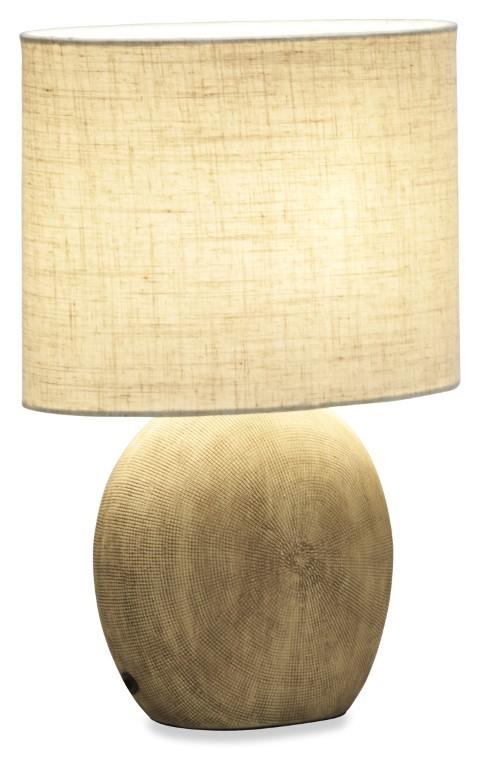 Medium Swirl Ceramic Lamp with Fabric Shade - Terracotta/Natural-abc