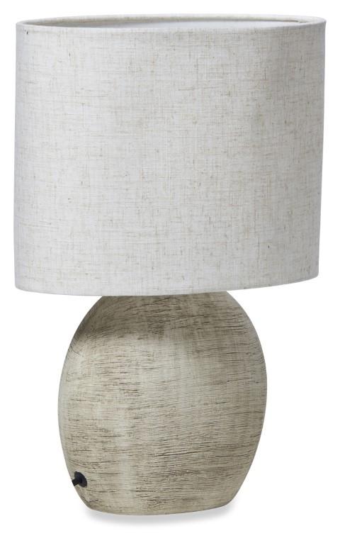 Medium Swirl Ceramic Lamp with Fabric Shade - Natural/Natural-abc