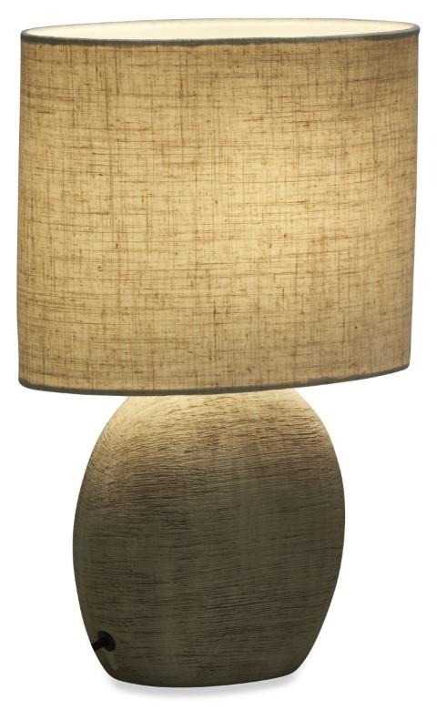Medium Swirl Ceramic Lamp with Fabric Shade - Natural/Natural-abc