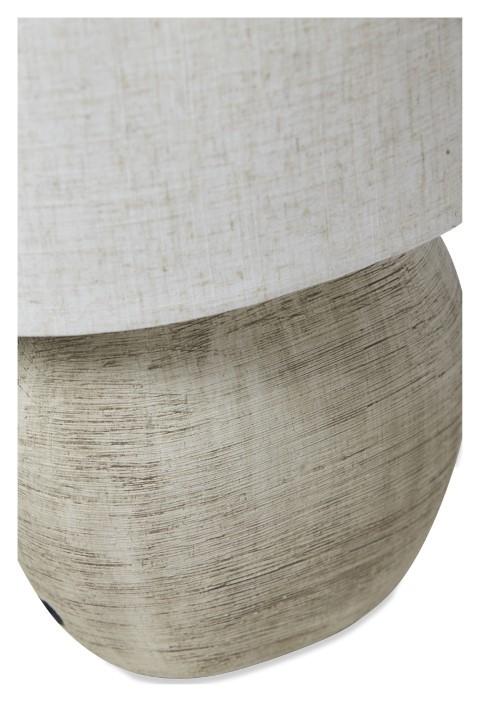 Medium Swirl Ceramic Lamp with Fabric Shade - Natural/Natural-abc