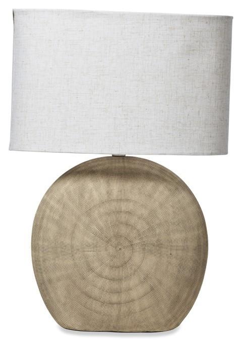 Large Swirl Ceramic Lamp with Fabric Shade - Terracotta/Natural-abc