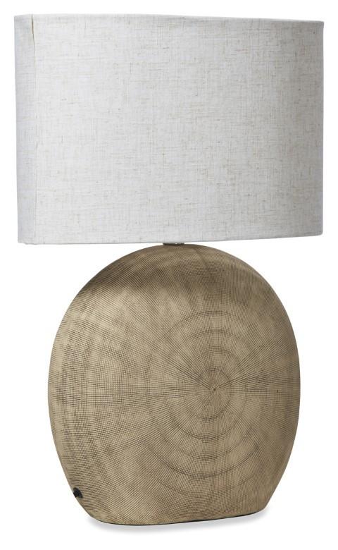 Large Swirl Ceramic Lamp with Fabric Shade - Terracotta/Natural-abc