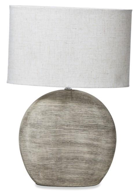 Large Swirl Ceramic Lamp with Fabric Shade - Natural/Natural-abc