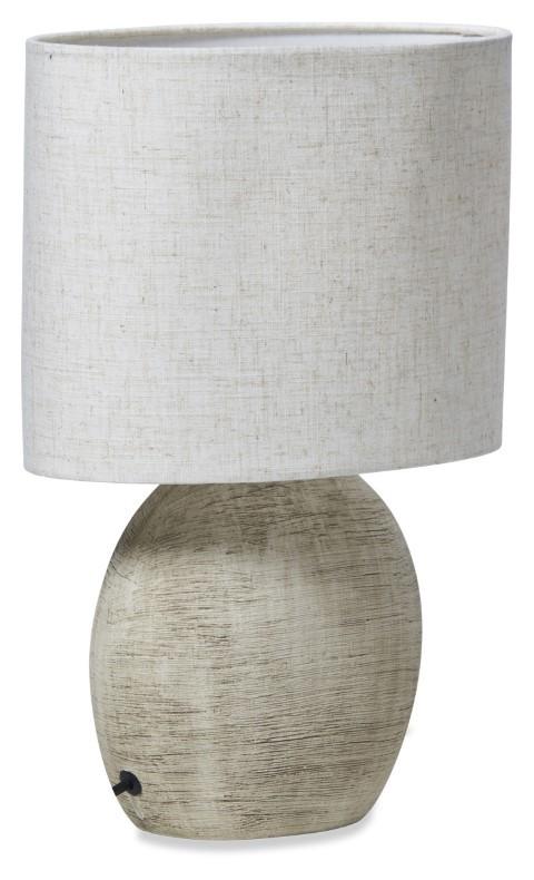 Large Swirl Ceramic Lamp with Fabric Shade - Natural/Natural-abc