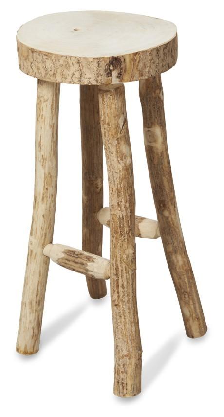 Ubud 4 Leg Paulownia Wood 74cm Stool - Bleached-Living-Home & Giftware-Default Title---abc