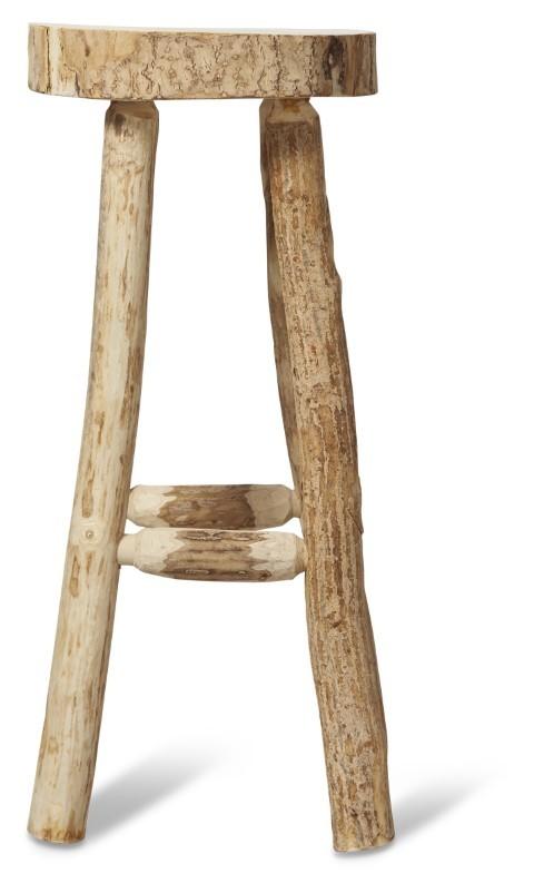 Ubud 4 Leg Paulownia Wood 74cm Stool - Bleached-Living-Home & Giftware-Default Title---abc