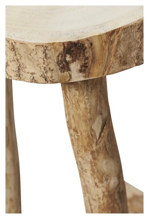 Ubud 4 Leg Paulownia Wood 74cm Stool - Bleached-Living-Home & Giftware-Default Title---abc