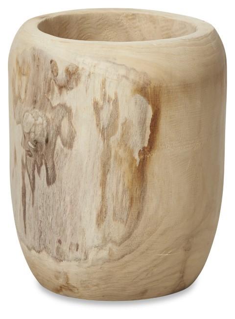 Tall Rounded Paulownia Wood Top Planter - Bleached-Accessories-Home & Giftware-Default Title---abc