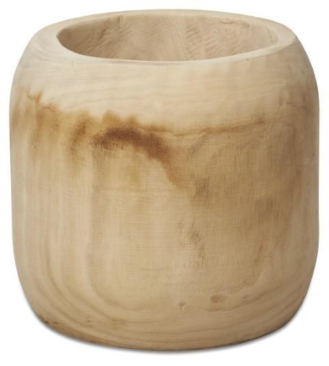 Rounded Top Paulownia Wood Planter Medium - Bleached-Accessories-Home & Giftware-Default Title---abc