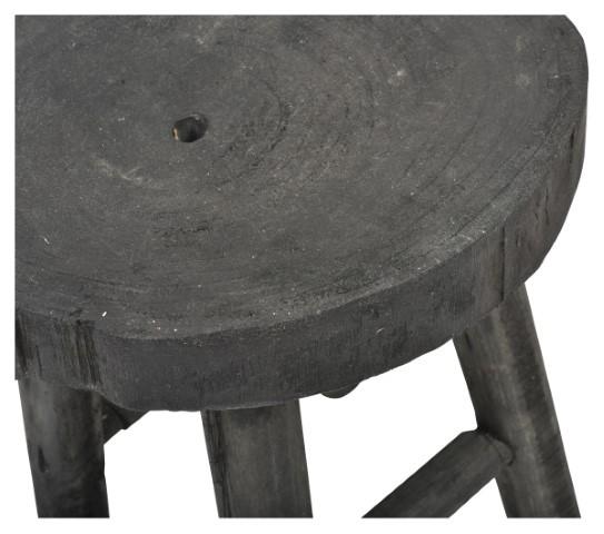 Ubud 4 Leg Wood Stool - Black-Living-Home & Giftware-Default Title---abc