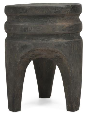 Ribbed Wooden Stool-Living-Home & Giftware-Default Title---abc