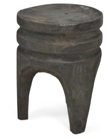 Ribbed Wooden Stool-Living-Home & Giftware-Default Title---abc