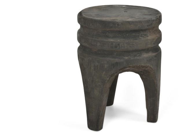 Ribbed Wooden Stool-Living-Home & Giftware-Default Title---abc