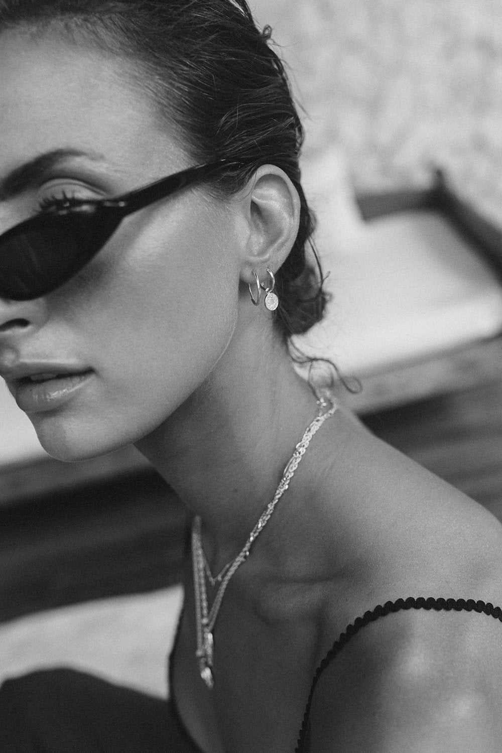 Hoop with detail silver (15mm)-abc